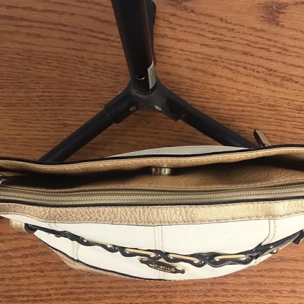 B.O.C. Shoulder bag Gold Cream Woven Chains EUC